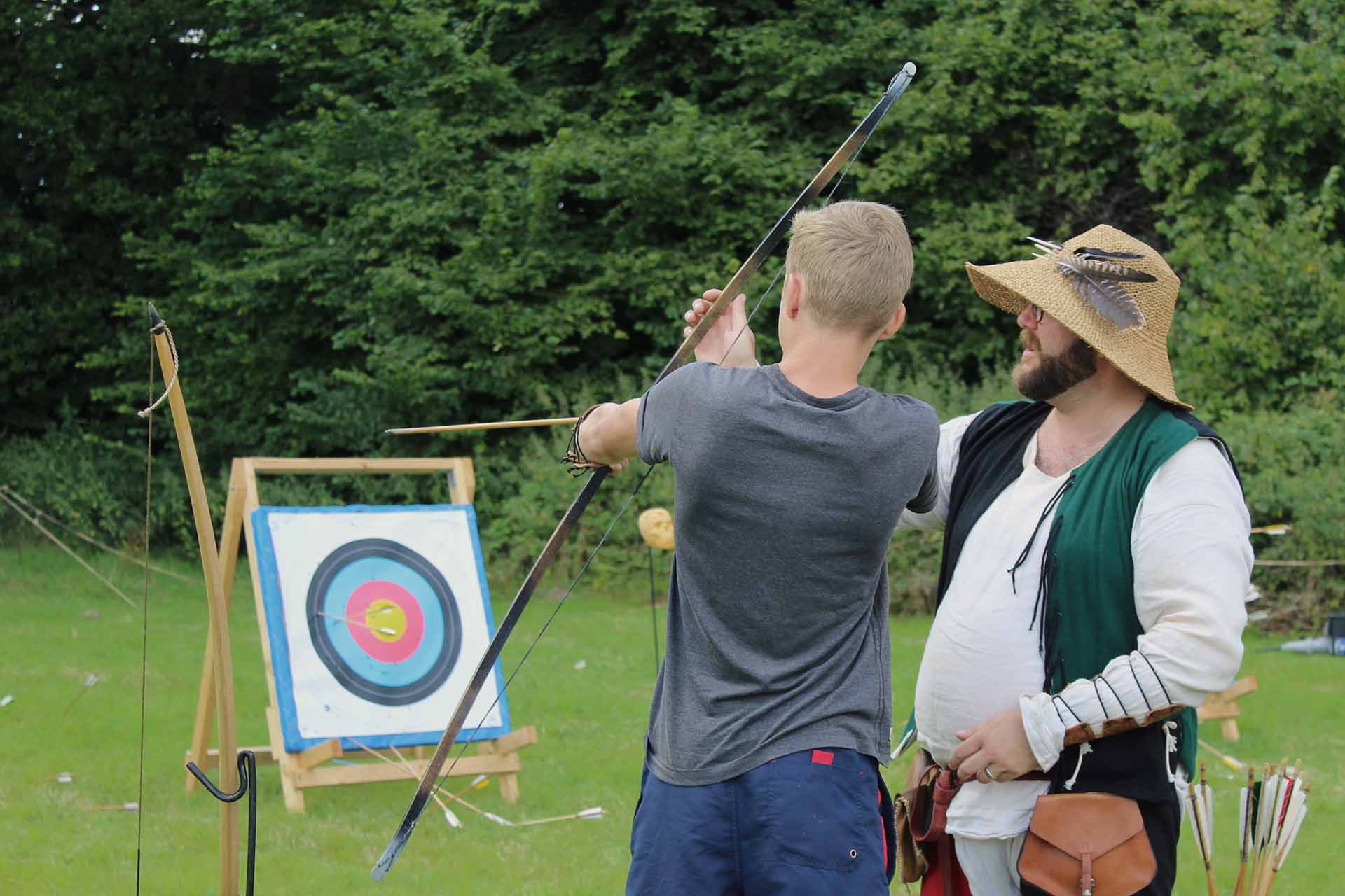 An archer takes aim at the Loxwood Joust Festival